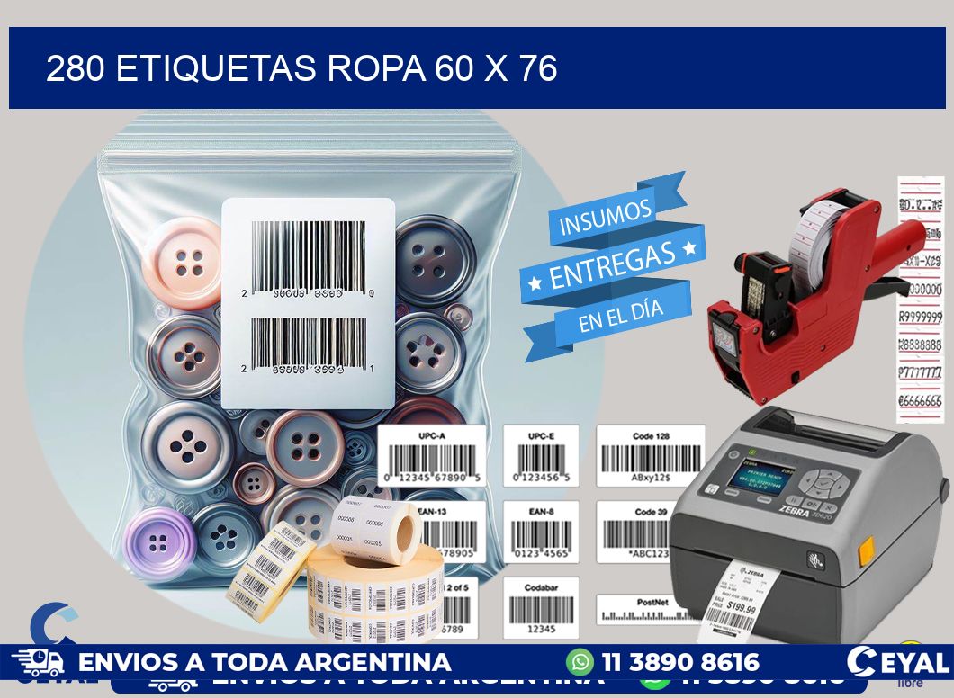 280 ETIQUETAS ROPA 60 x 76