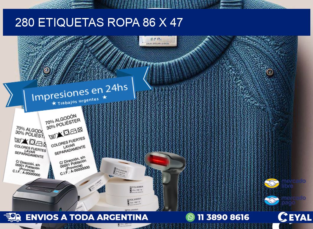 280 ETIQUETAS ROPA 86 x 47