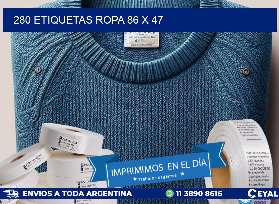 280 ETIQUETAS ROPA 86 x 47