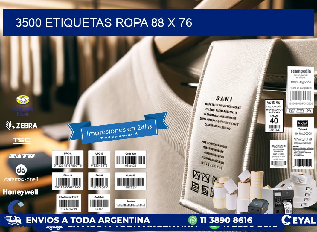 3500 ETIQUETAS ROPA 88 x 76
