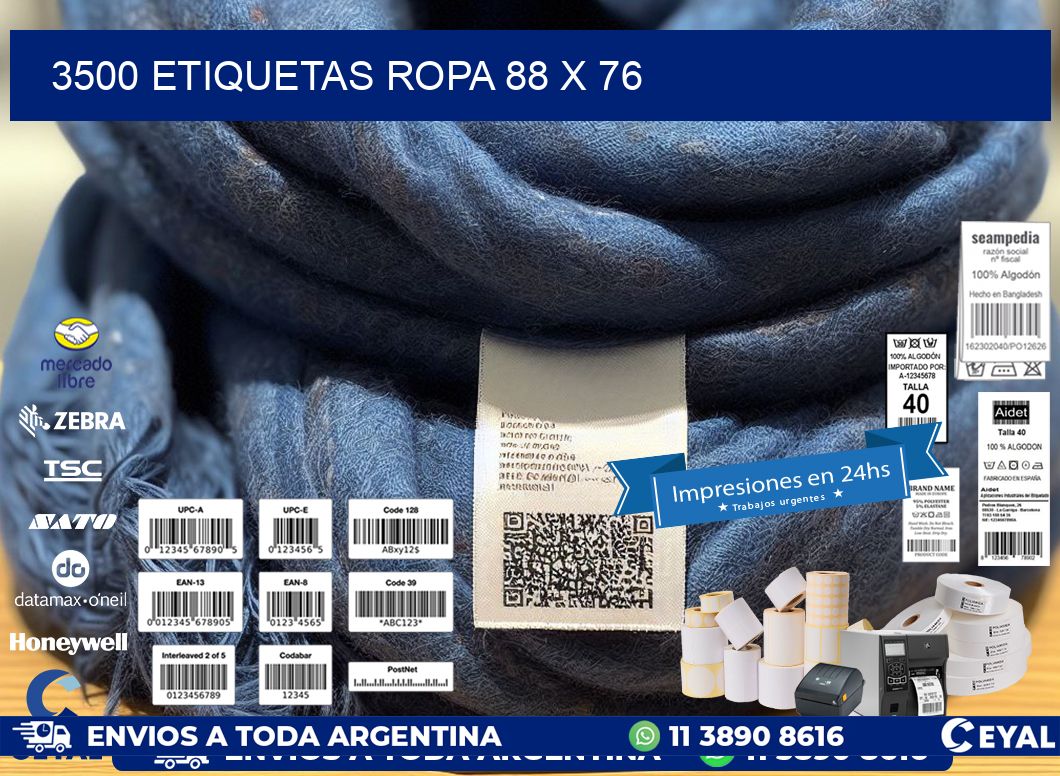 3500 ETIQUETAS ROPA 88 x 76