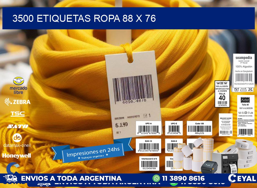 3500 ETIQUETAS ROPA 88 x 76