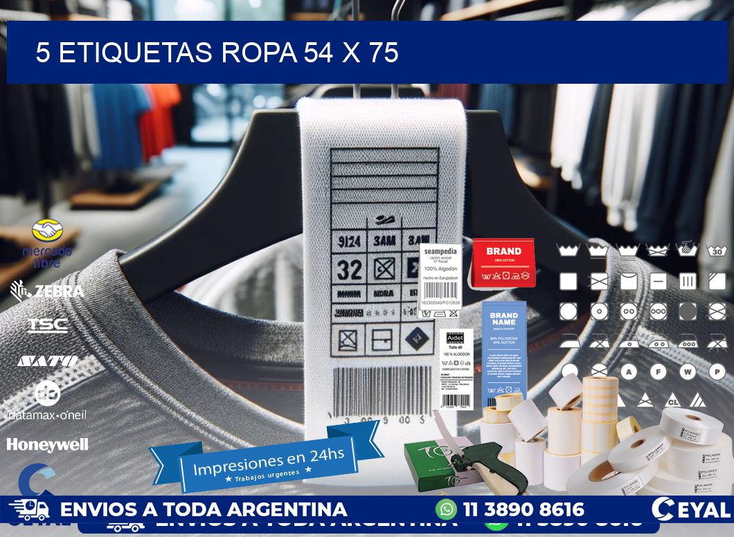 5 ETIQUETAS ROPA 54 x 75