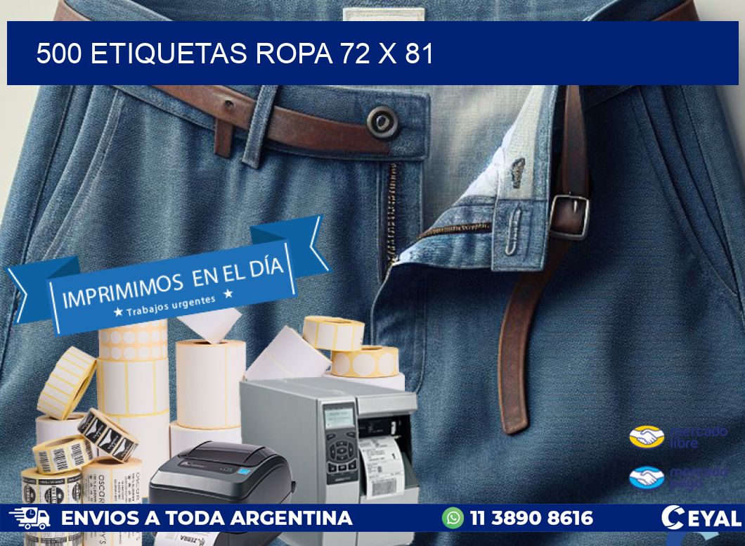 500 ETIQUETAS ROPA 72 x 81