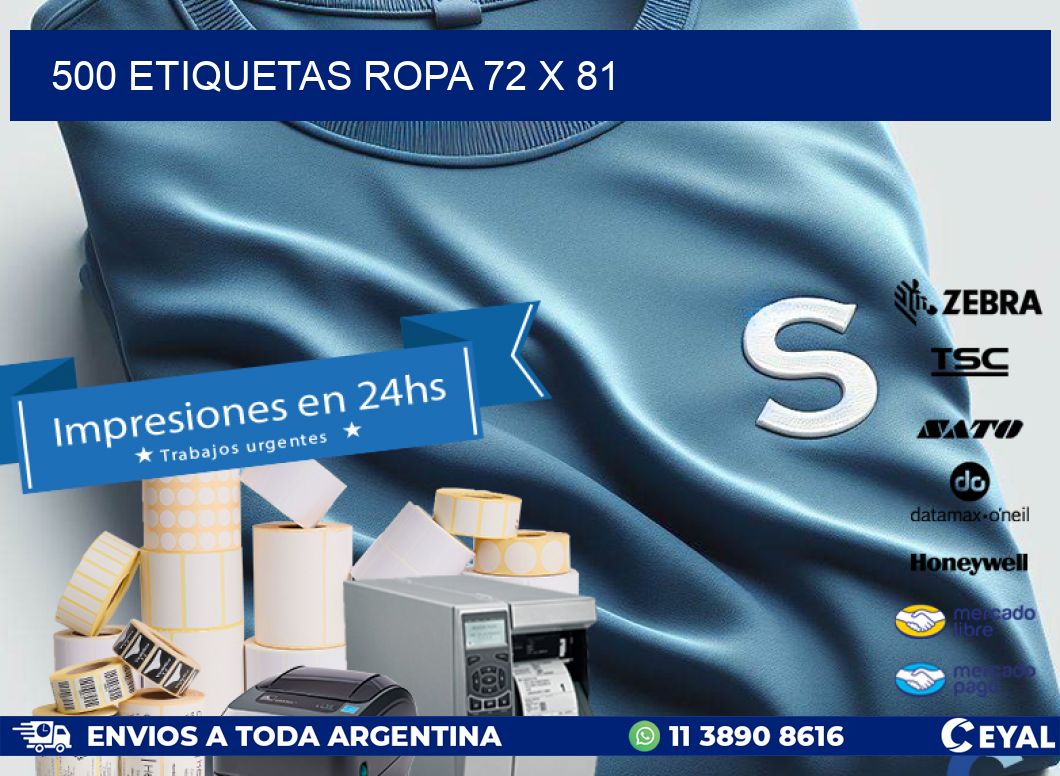 500 ETIQUETAS ROPA 72 x 81