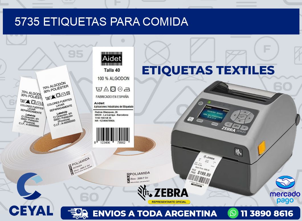 5735 ETIQUETAS PARA COMIDA