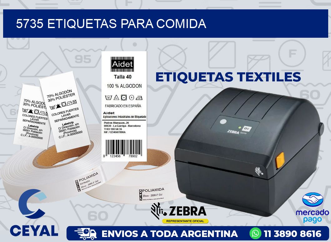 5735 ETIQUETAS PARA COMIDA