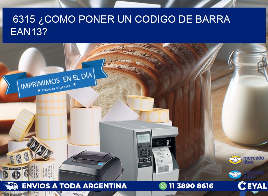 6315 ¿COMO PONER UN CODIGO DE BARRA  EAN13?
