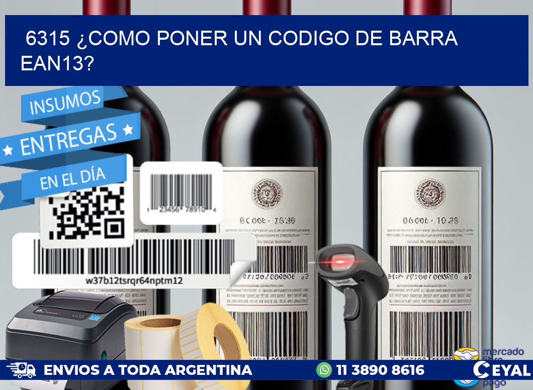 6315 ¿COMO PONER UN CODIGO DE BARRA  EAN13?