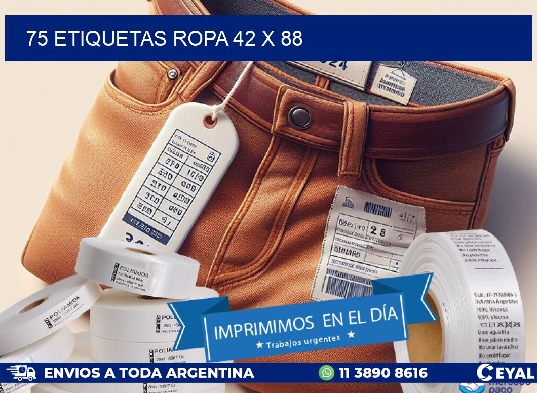 75 ETIQUETAS ROPA 42 x 88