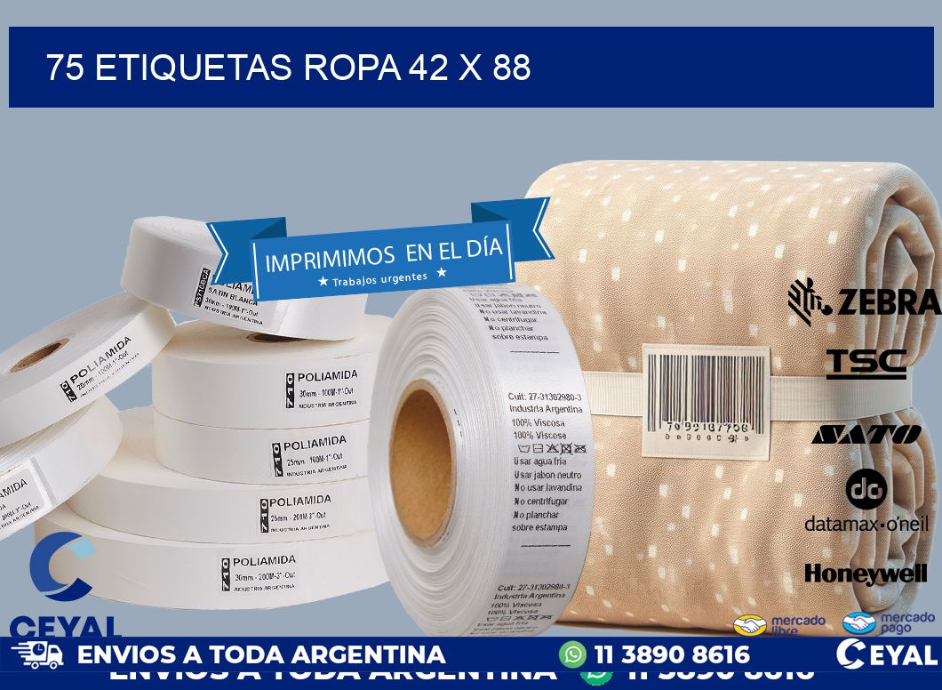 75 ETIQUETAS ROPA 42 x 88