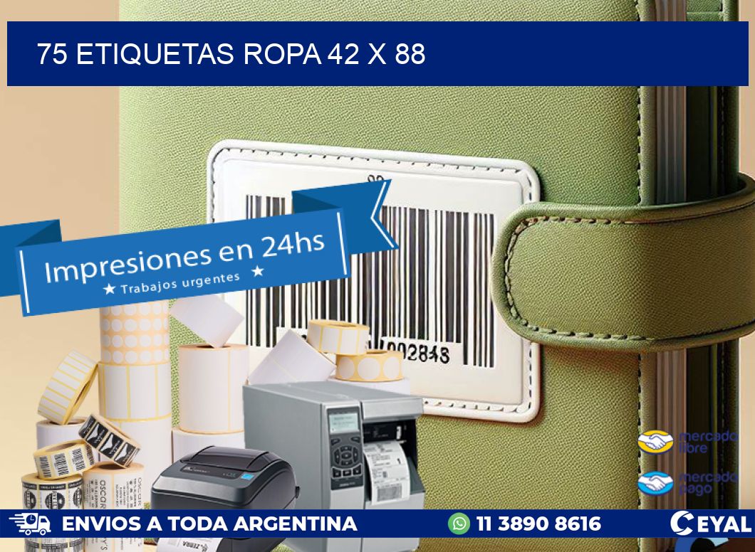 75 ETIQUETAS ROPA 42 x 88