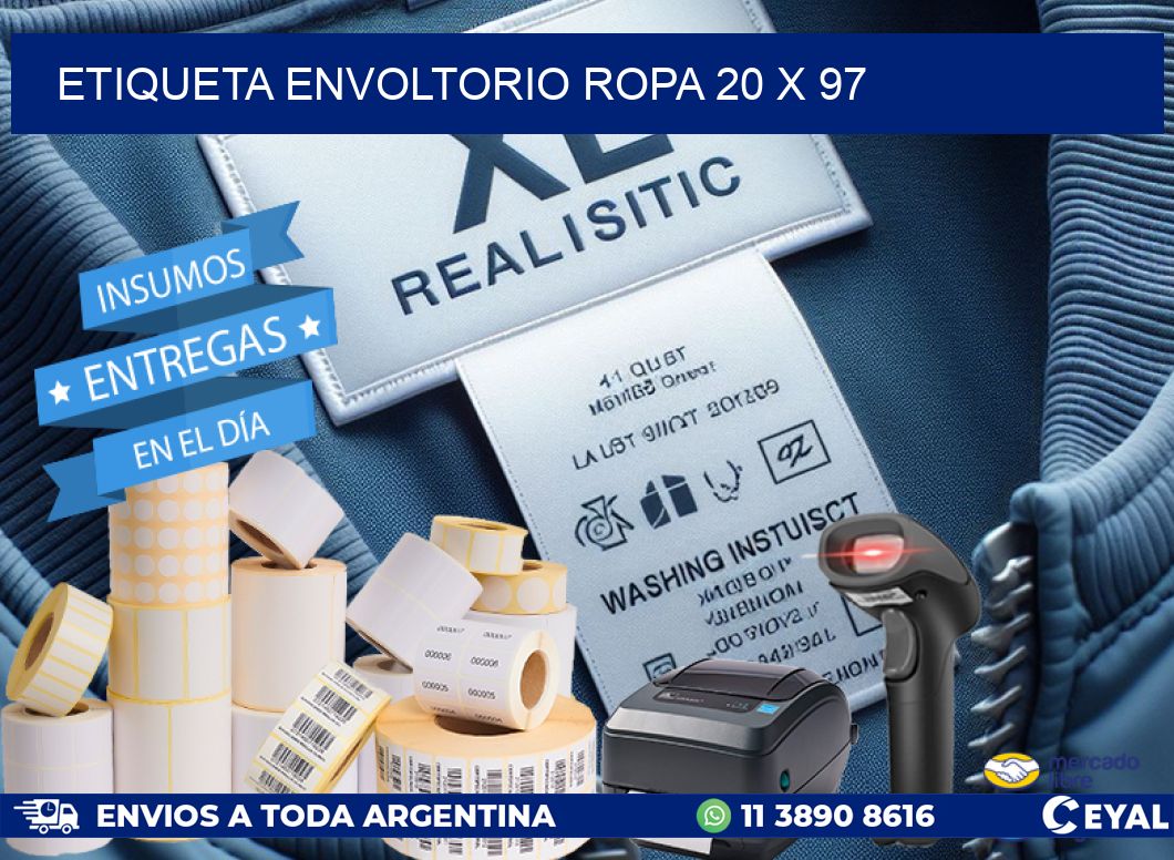 ETIQUETA ENVOLTORIO ROPA 20 x 97