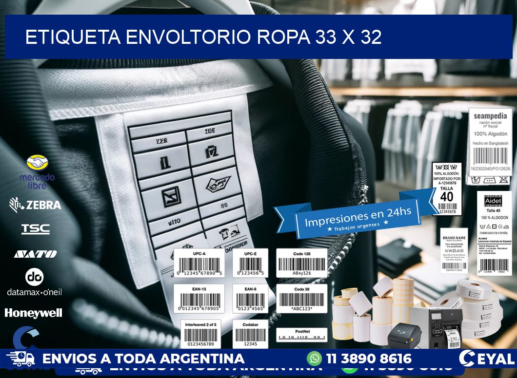 ETIQUETA ENVOLTORIO ROPA 33 x 32