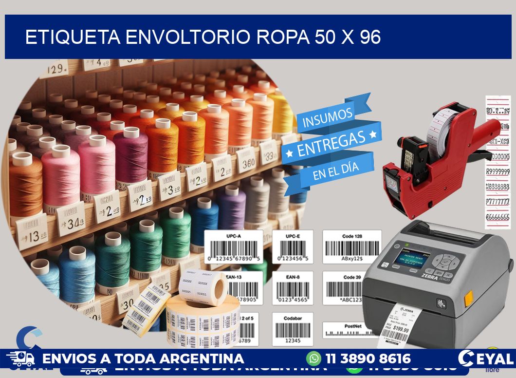 ETIQUETA ENVOLTORIO ROPA 50 x 96