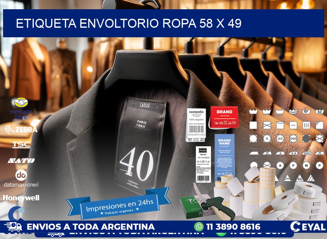ETIQUETA ENVOLTORIO ROPA 58 x 49