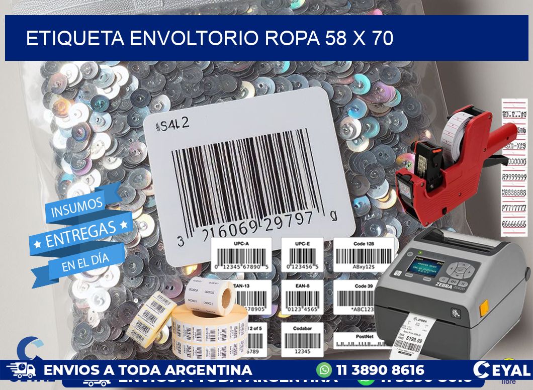 ETIQUETA ENVOLTORIO ROPA 58 x 70