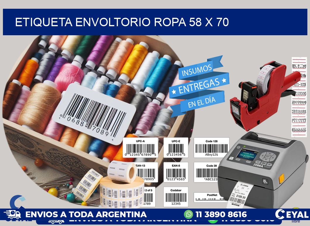 ETIQUETA ENVOLTORIO ROPA 58 x 70