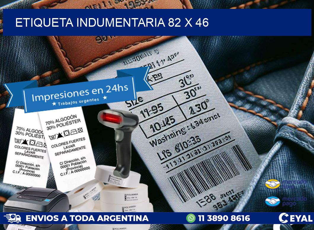 ETIQUETA INDUMENTARIA 82 x 46