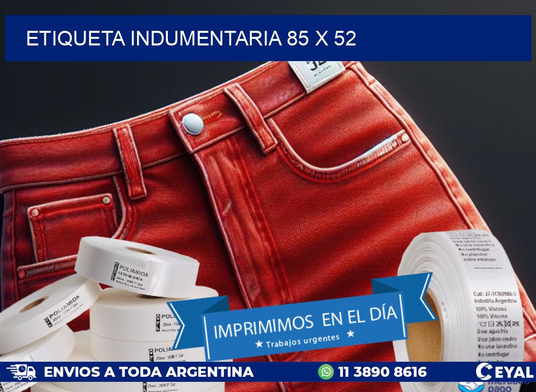 ETIQUETA INDUMENTARIA 85 x 52