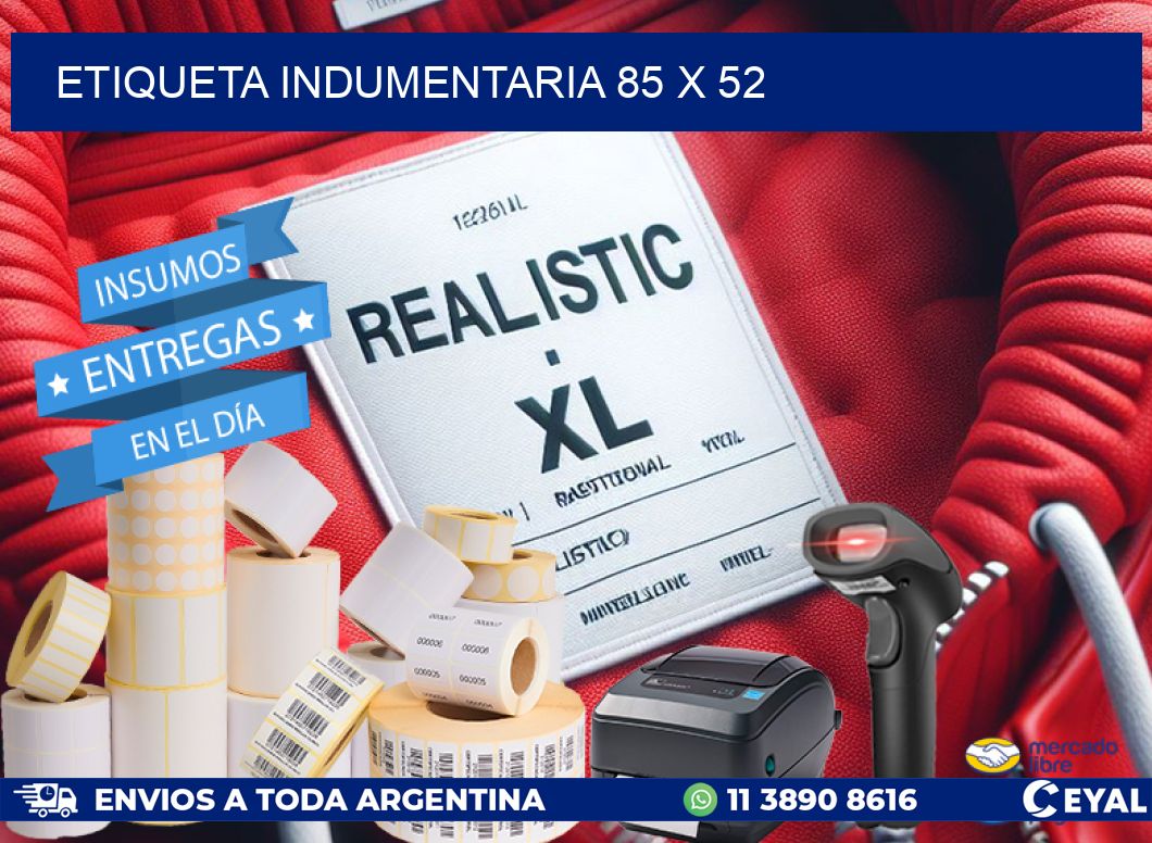ETIQUETA INDUMENTARIA 85 x 52