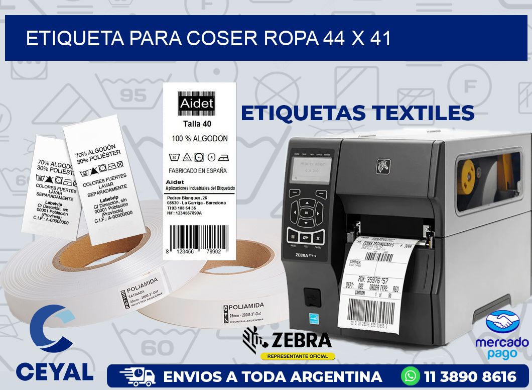 ETIQUETA PARA COSER ROPA 44 x 41