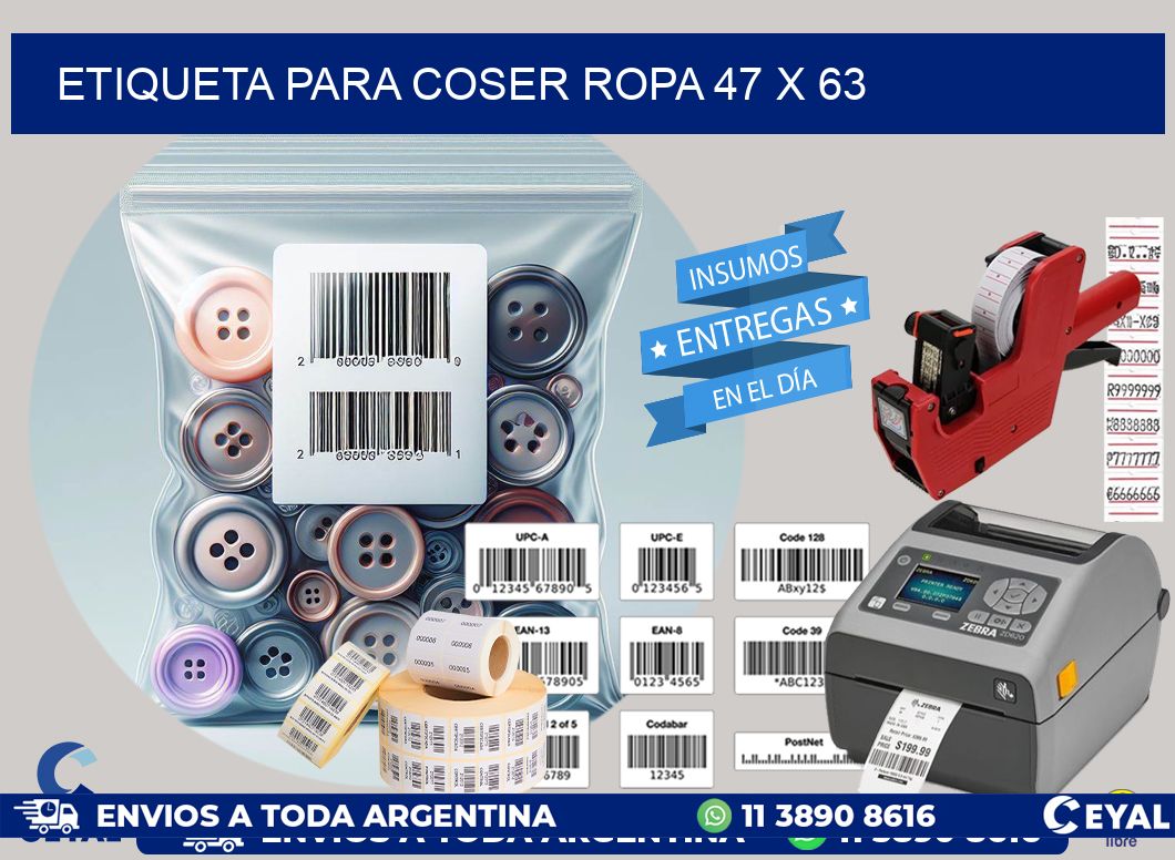 ETIQUETA PARA COSER ROPA 47 x 63