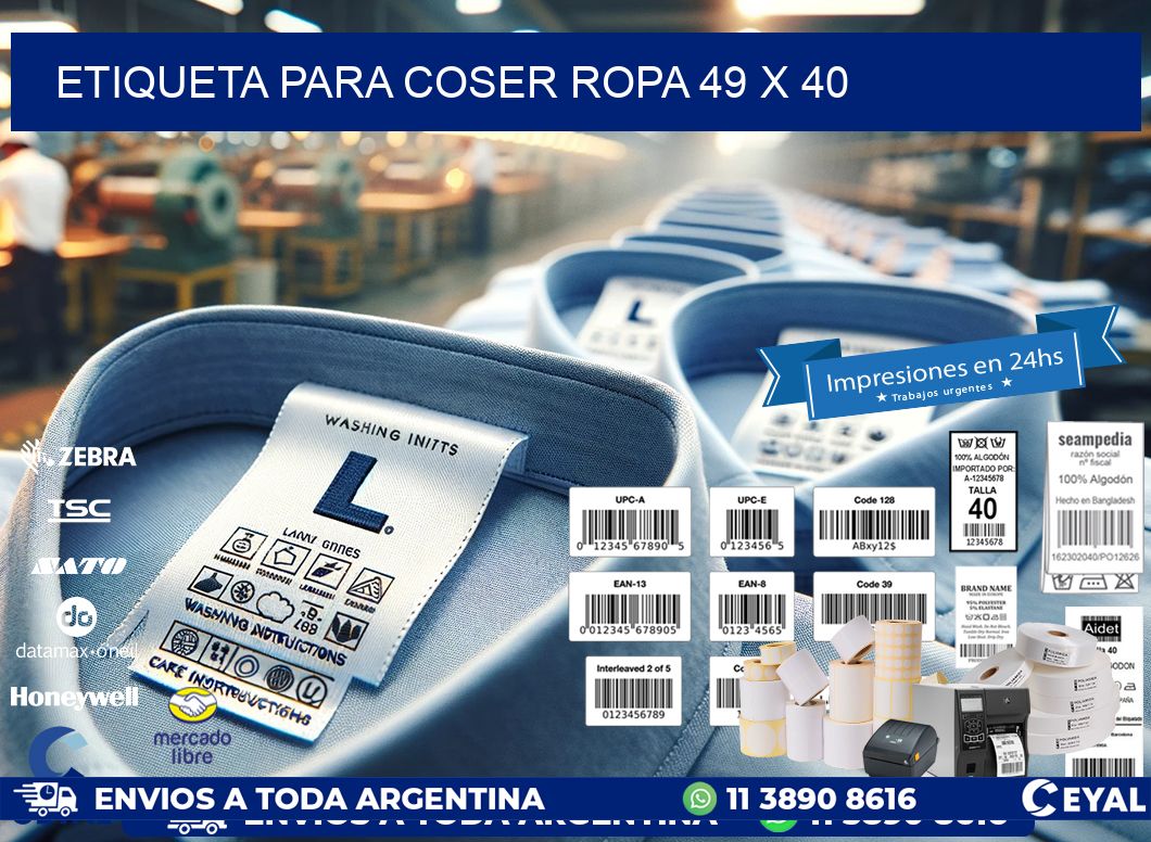 ETIQUETA PARA COSER ROPA 49 x 40
