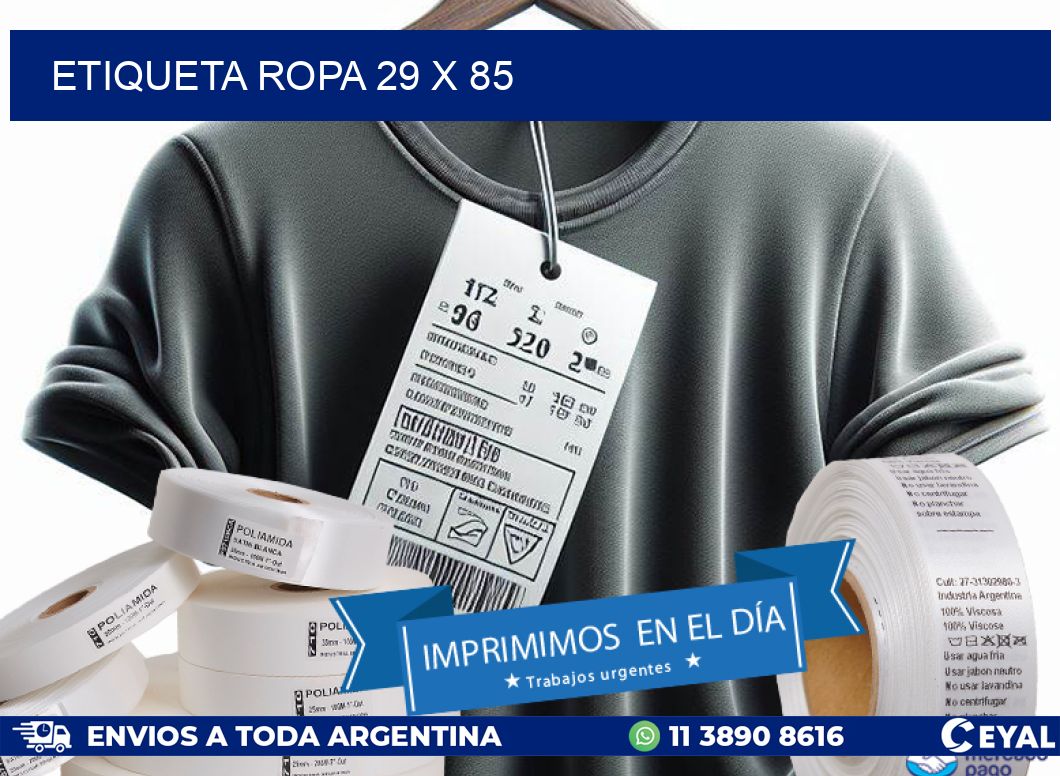ETIQUETA ROPA 29 x 85