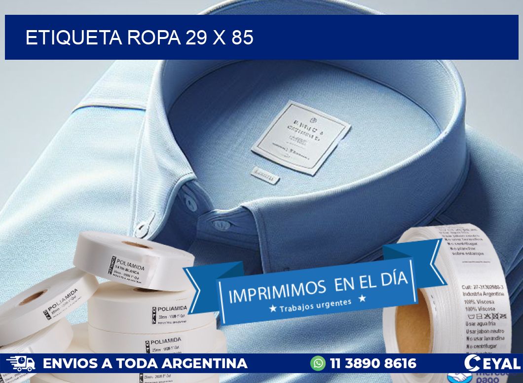 ETIQUETA ROPA 29 x 85