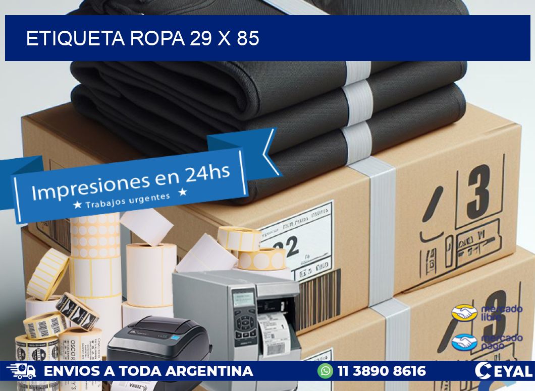 ETIQUETA ROPA 29 x 85