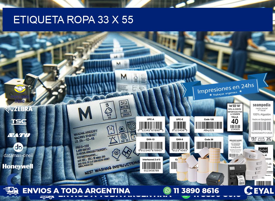 ETIQUETA ROPA 33 x 55