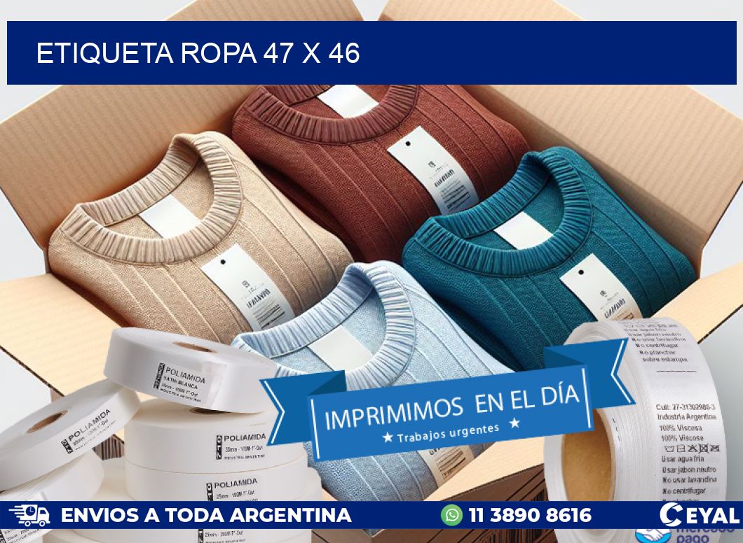 ETIQUETA ROPA 47 x 46