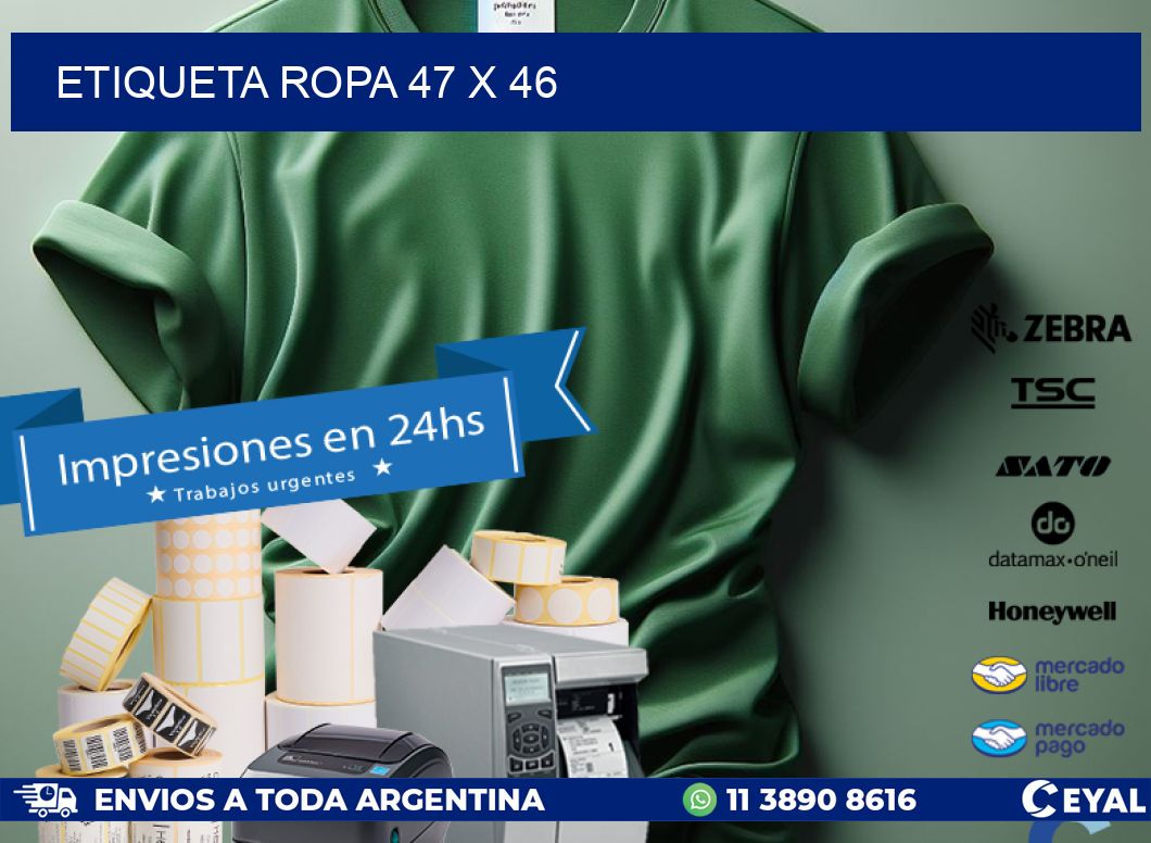 ETIQUETA ROPA 47 x 46