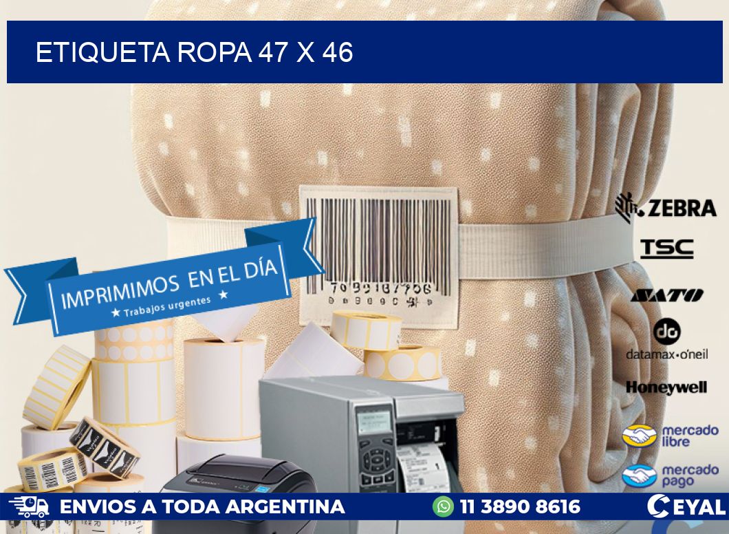 ETIQUETA ROPA 47 x 46
