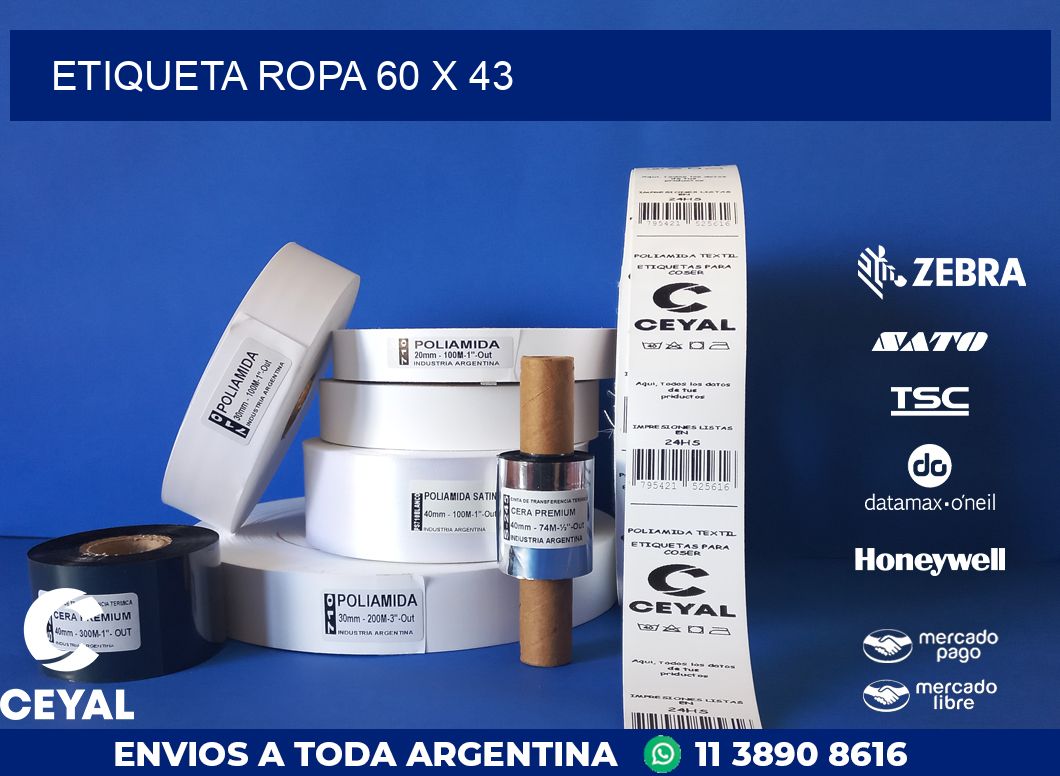 ETIQUETA ROPA 60 x 43
