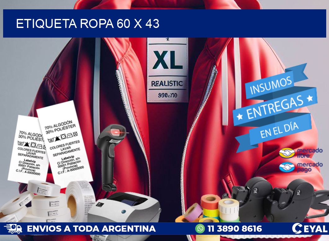 ETIQUETA ROPA 60 x 43