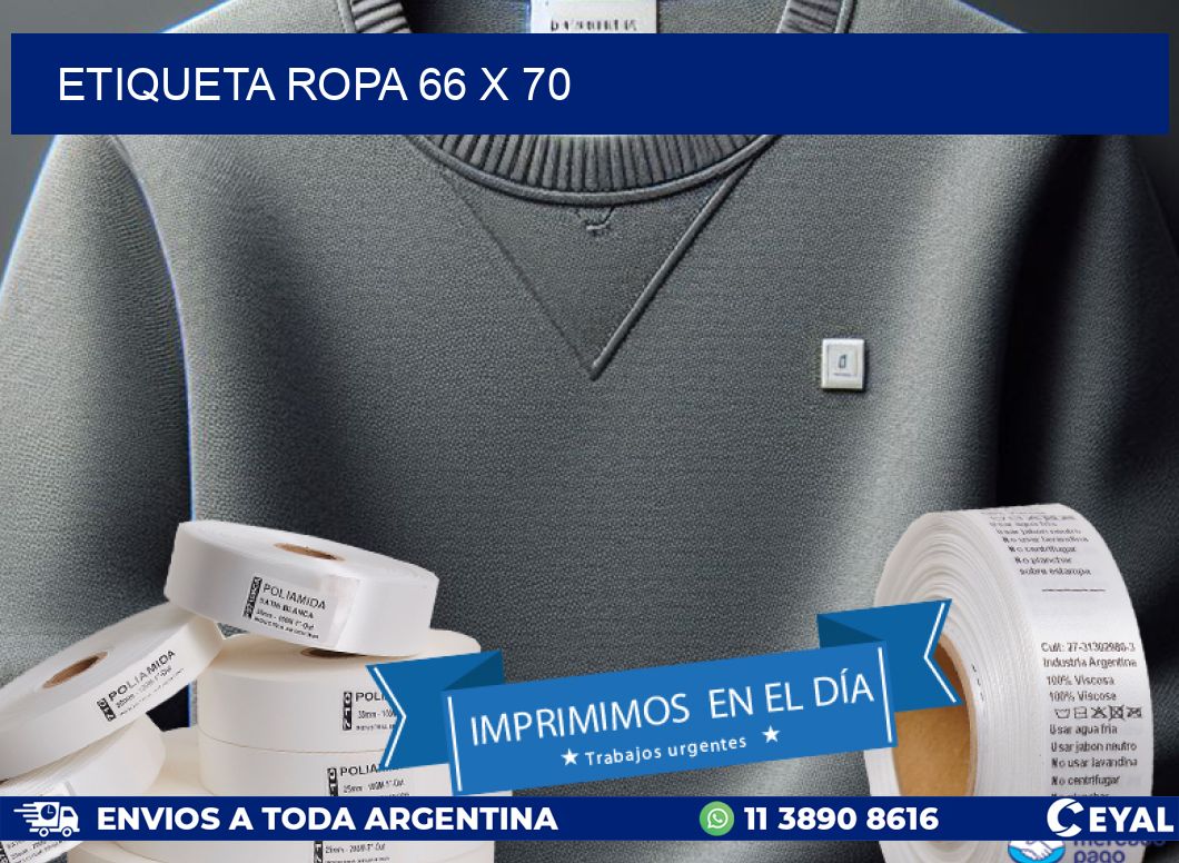 ETIQUETA ROPA 66 x 70
