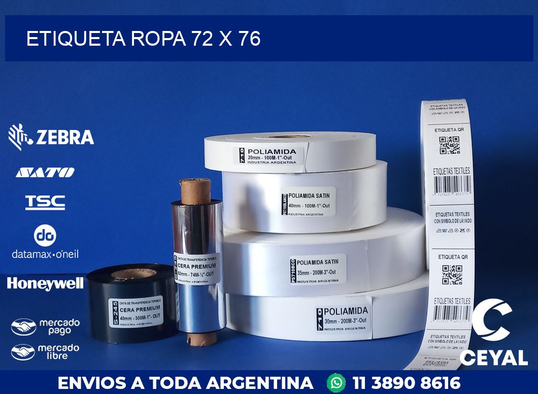ETIQUETA ROPA 72 x 76