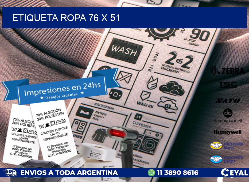 ETIQUETA ROPA 76 x 51
