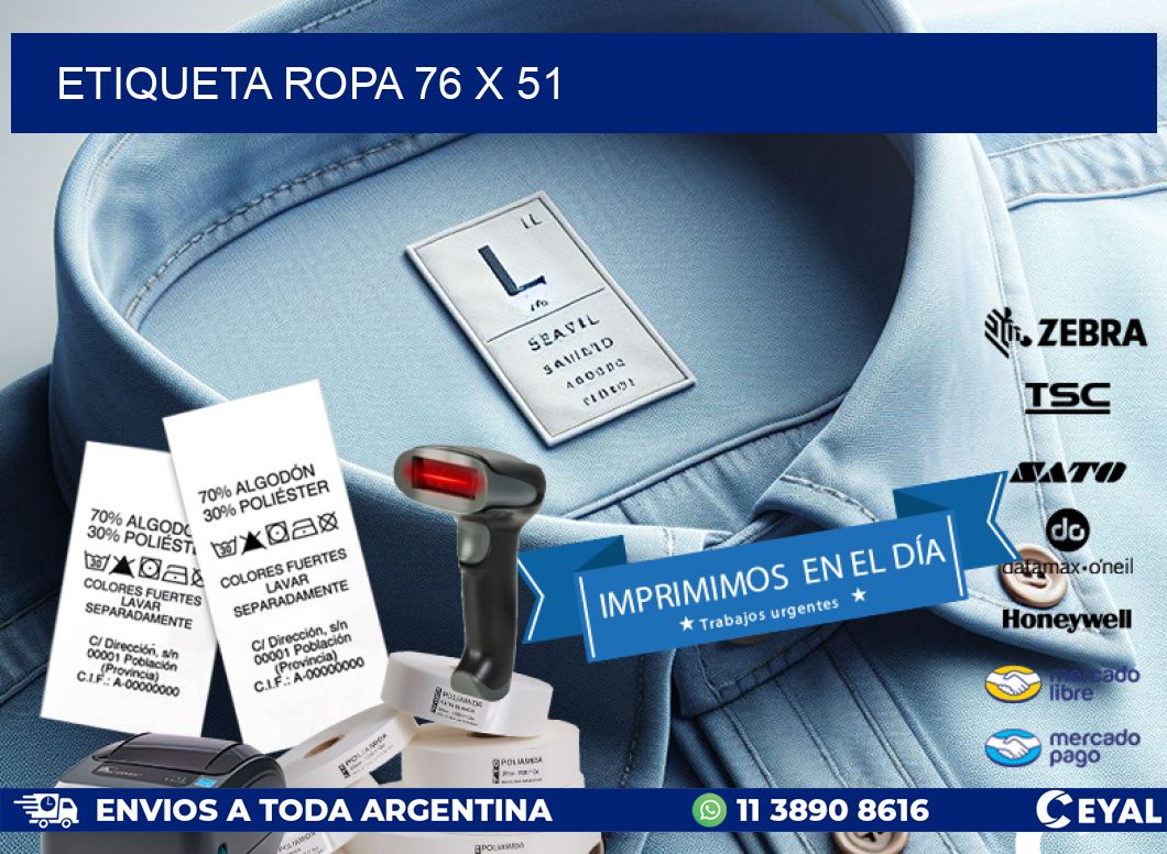 ETIQUETA ROPA 76 x 51