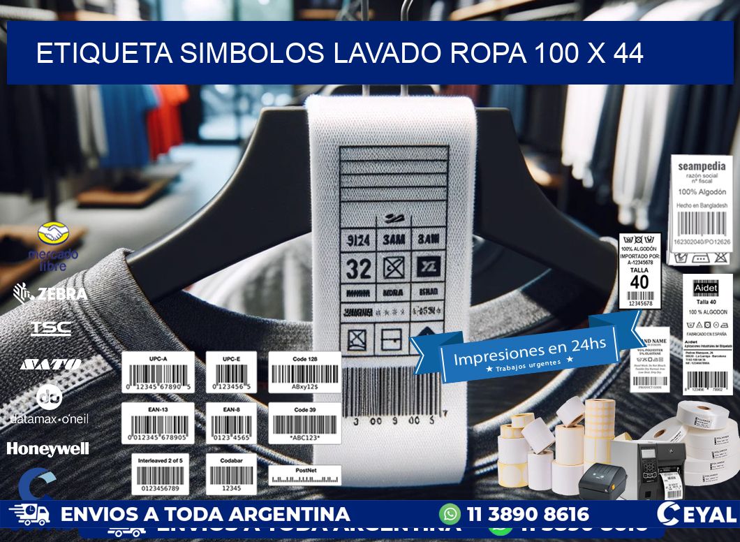 ETIQUETA SIMBOLOS LAVADO ROPA 100 x 44