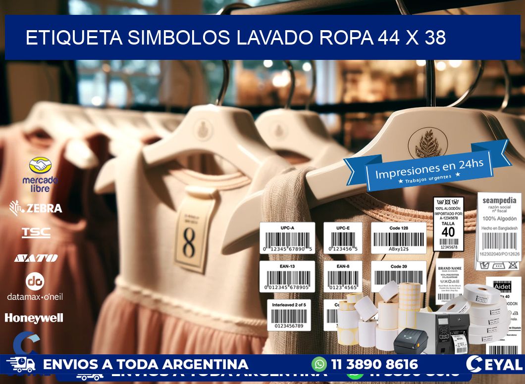 ETIQUETA SIMBOLOS LAVADO ROPA 44 x 38
