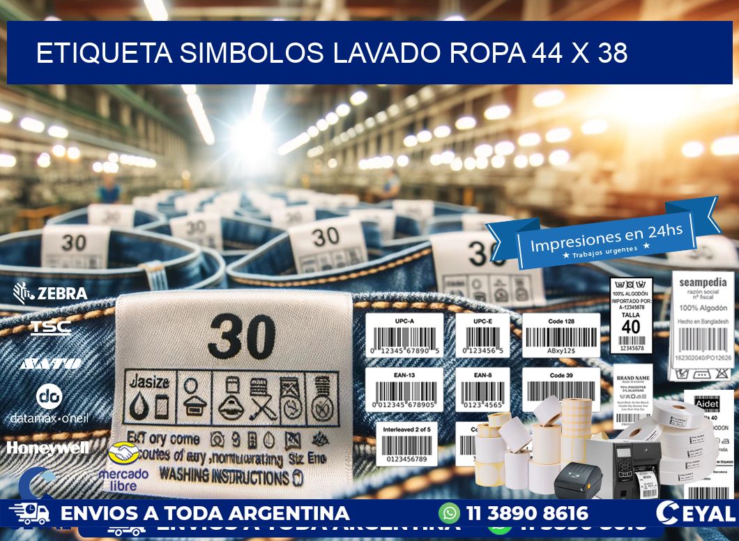 ETIQUETA SIMBOLOS LAVADO ROPA 44 x 38
