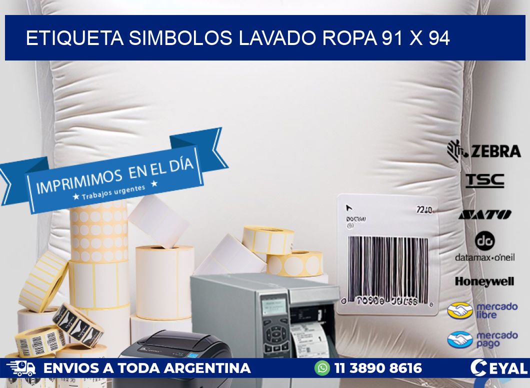ETIQUETA SIMBOLOS LAVADO ROPA 91 x 94