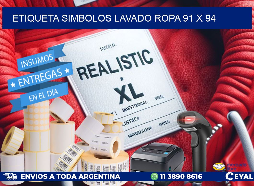 ETIQUETA SIMBOLOS LAVADO ROPA 91 x 94