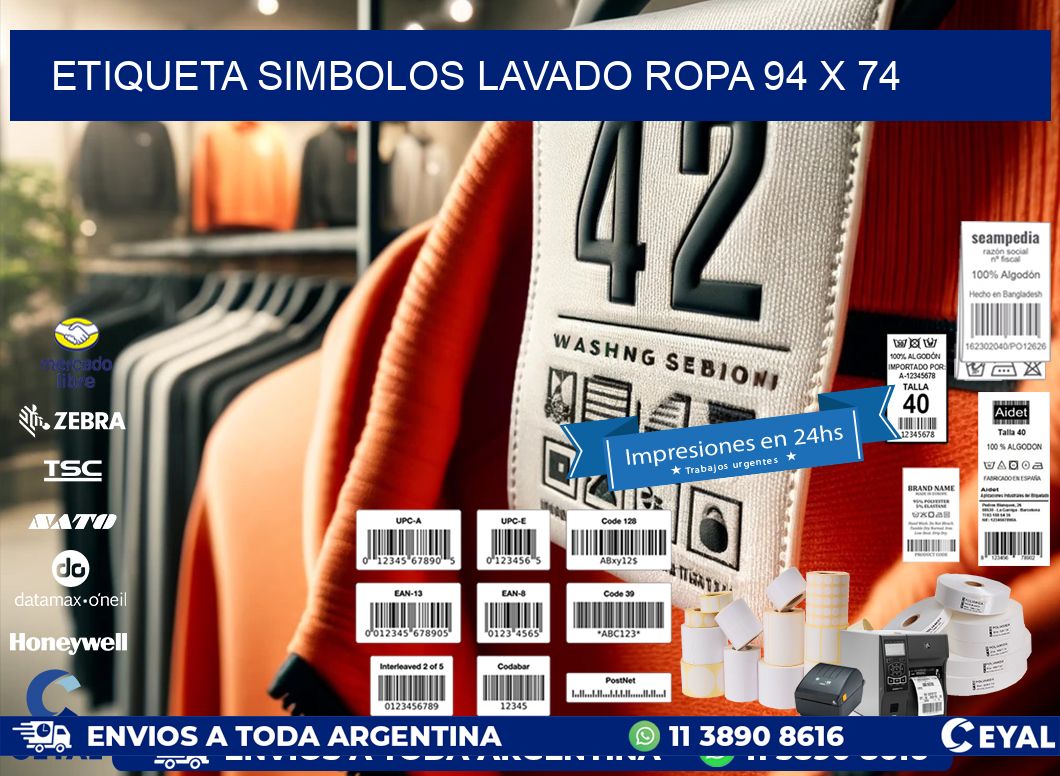 ETIQUETA SIMBOLOS LAVADO ROPA 94 x 74