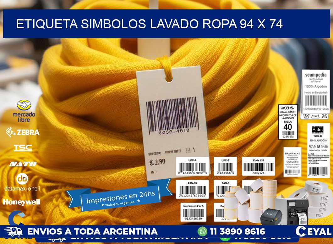 ETIQUETA SIMBOLOS LAVADO ROPA 94 x 74