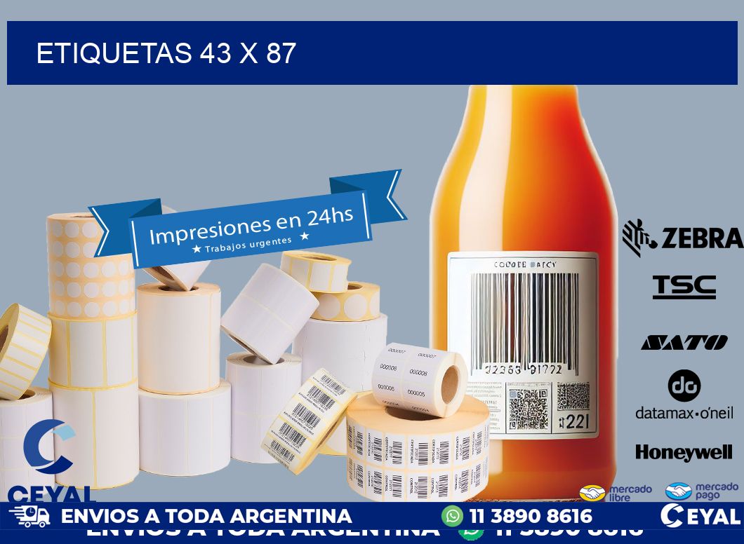 ETIQUETAS 43 x 87