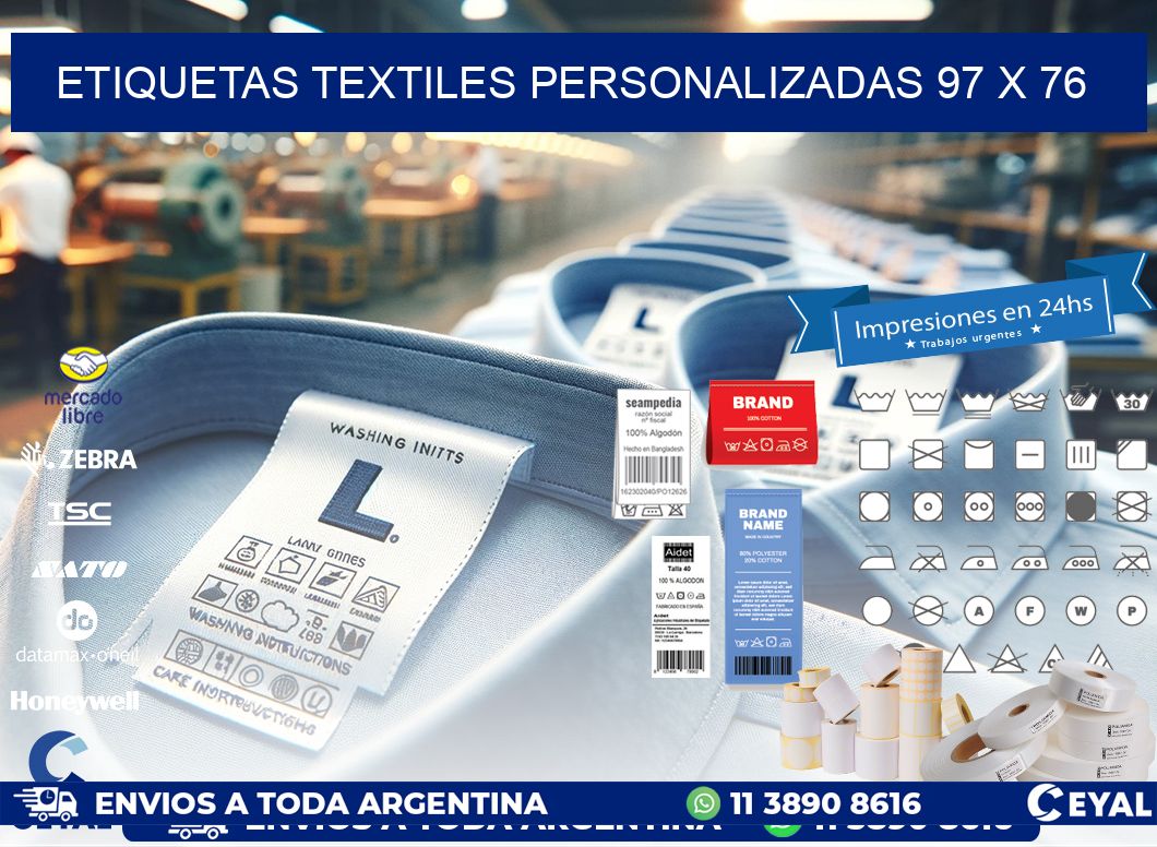 ETIQUETAS TEXTILES PERSONALIZADAS 97 x 76